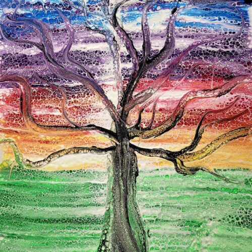 Tree of Life – Acrylic Paint Pouring Kit – 16 x20″ Canvas - ArtKits.com